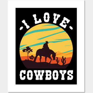 I Love Cowboys v7 Posters and Art
